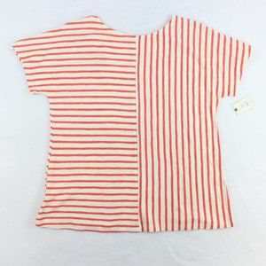 Terra & Sky Directional Stripe Short Sleeve Top